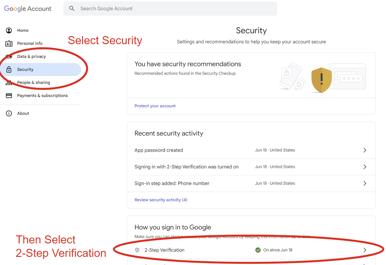 2-Factor Authentication screen
